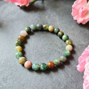 NWT Soul Charms Indian Agate Beaded Bracelet